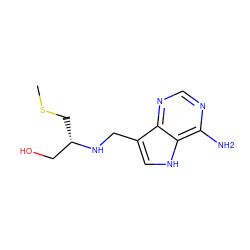 CSC[C@@H](CO)NCc1c[nH]c2c(N)ncnc12 ZINC000084668152