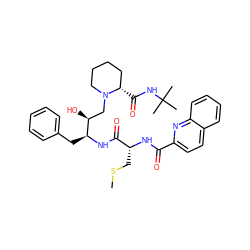 CSC[C@@H](NC(=O)c1ccc2ccccc2n1)C(=O)N[C@@H](Cc1ccccc1)[C@@H](O)CN1CCCC[C@@H]1C(=O)NC(C)(C)C ZINC000027331690