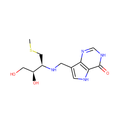 CSC[C@@H](NCc1c[nH]c2c(=O)[nH]cnc12)[C@@H](O)CO ZINC000117606541