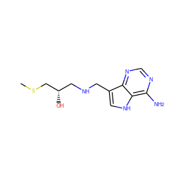 CSC[C@@H](O)CNCc1c[nH]c2c(N)ncnc12 ZINC000084671853