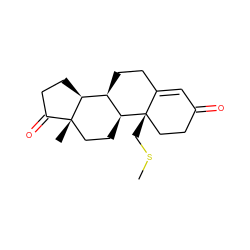 CSC[C@]12CCC(=O)C=C1CC[C@@H]1[C@@H]3CCC(=O)[C@@]3(C)CC[C@@H]12 ZINC000014947014