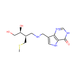 CSC[C@H](CNCc1c[nH]c2c(=O)[nH]cnc12)[C@H](O)CO ZINC000117609951