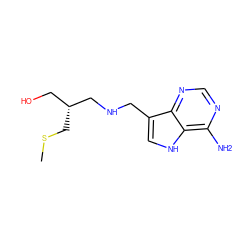 CSC[C@H](CO)CNCc1c[nH]c2c(N)ncnc12 ZINC000084690856