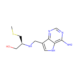 CSC[C@H](CO)NCc1c[nH]c2c(N)ncnc12 ZINC000084668154