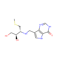 CSC[C@H](NCc1c[nH]c2c(=O)[nH]cnc12)[C@@H](O)CO ZINC000117610063