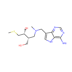 CSC[C@H](O)[C@@H](CO)CN(C)Cc1c[nH]c2c(N)ncnc12 ZINC000084714890