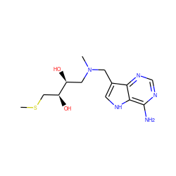 CSC[C@H](O)[C@@H](O)CN(C)Cc1c[nH]c2c(N)ncnc12 ZINC000084714894