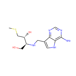 CSC[C@H](O)[C@H](CO)NCc1c[nH]c2c(N)ncnc12 ZINC000084690858