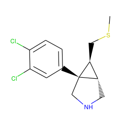 CSC[C@H]1[C@@H]2CNC[C@@]21c1ccc(Cl)c(Cl)c1 ZINC000045356673