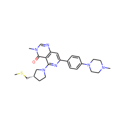 CSC[C@H]1CCN(c2nc(-c3ccc(N4CCN(C)CC4)cc3)cc3ncn(C)c(=O)c23)C1 ZINC000115625627