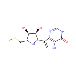 CSC[C@H]1N[C@@H](c2c[nH]c3c(=O)[nH]cnc23)[C@H](O)[C@@H]1O ZINC000031976932