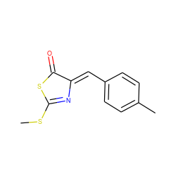 CSC1=N/C(=C\c2ccc(C)cc2)C(=O)S1 ZINC000000458236