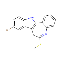 CSC1=Nc2ccccc2-c2[nH]c3ccc(Br)cc3c2C1 ZINC000013532076