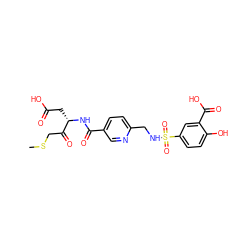 CSCC(=O)[C@H](CC(=O)O)NC(=O)c1ccc(CNS(=O)(=O)c2ccc(O)c(C(=O)O)c2)nc1 ZINC000013491982