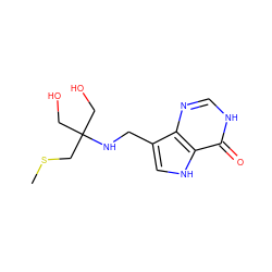 CSCC(CO)(CO)NCc1c[nH]c2c(=O)[nH]cnc12 ZINC000117613351