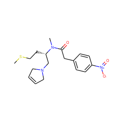 CSCC[C@@H](CN1CC=CC1)N(C)C(=O)Cc1ccc([N+](=O)[O-])cc1 ZINC000013816968