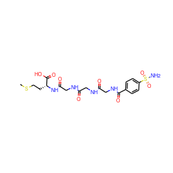 CSCC[C@@H](NC(=O)CNC(=O)CNC(=O)CNC(=O)c1ccc(S(N)(=O)=O)cc1)C(=O)O ZINC000027644129