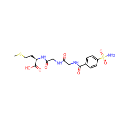 CSCC[C@@H](NC(=O)CNC(=O)CNC(=O)c1ccc(S(N)(=O)=O)cc1)C(=O)O ZINC000027631421