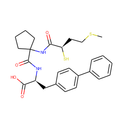 CSCC[C@@H](S)C(=O)NC1(C(=O)N[C@@H](Cc2ccc(-c3ccccc3)cc2)C(=O)O)CCCC1 ZINC000098084457