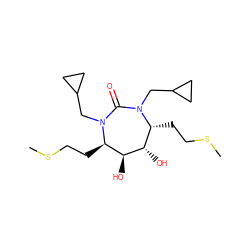 CSCC[C@@H]1[C@H](O)[C@@H](O)[C@@H](CCSC)N(CC2CC2)C(=O)N1CC1CC1 ZINC000006485357