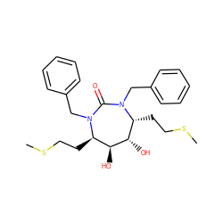 CSCC[C@@H]1[C@H](O)[C@@H](O)[C@@H](CCSC)N(Cc2ccccc2)C(=O)N1Cc1ccccc1 ZINC000013756078