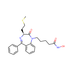 CSCC[C@@H]1N=C(c2ccccc2)c2ccccc2N(CCCCC(=O)NO)C1=O ZINC001772617187