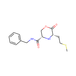 CSCC[C@@H]1N[C@H](C(=O)NCc2ccccc2)COC1=O ZINC000038147798