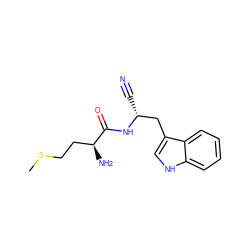 CSCC[C@H](N)C(=O)N[C@H](C#N)Cc1c[nH]c2ccccc12 ZINC000049033373