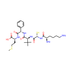 CSCC[C@H](NC(=O)[C@@H](NC(=O)[C@@H](NC(=O)[C@H](S)NC(=O)[C@H](N)CCCCN)C(C)(C)C)c1ccccc1)C(=O)O ZINC000029472661