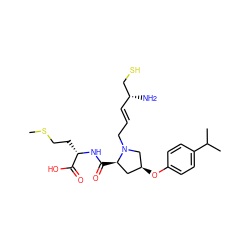 CSCC[C@H](NC(=O)[C@@H]1C[C@H](Oc2ccc(C(C)C)cc2)CN1C/C=C/[C@@H](N)CS)C(=O)O ZINC000026255057