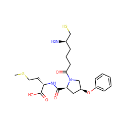 CSCC[C@H](NC(=O)[C@@H]1C[C@H](Oc2ccccc2)CN1C(=O)CCC[C@@H](N)CS)C(=O)O ZINC000026186391