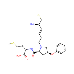 CSCC[C@H](NC(=O)[C@@H]1C[C@H](Oc2ccccc2)CN1CC/C=C/[C@@H](N)CS)C(=O)O ZINC000026252129