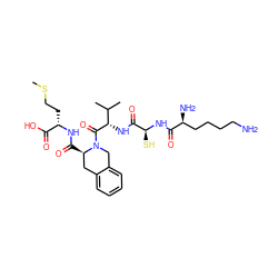 CSCC[C@H](NC(=O)[C@@H]1Cc2ccccc2CN1C(=O)[C@@H](NC(=O)[C@H](S)NC(=O)[C@@H](N)CCCCN)C(C)C)C(=O)O ZINC000095557639
