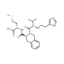 CSCC[C@H](NC(=O)[C@@H]1Cc2ccccc2CN1C(=O)[C@@H](NCCc1cnc[nH]1)C(C)C)C(=O)O ZINC000003824462