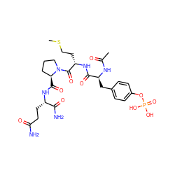 CSCC[C@H](NC(=O)[C@H](Cc1ccc(OP(=O)(O)O)cc1)NC(C)=O)C(=O)N1CCC[C@@H]1C(=O)N[C@@H](CCC(N)=O)C(N)=O ZINC000027719911