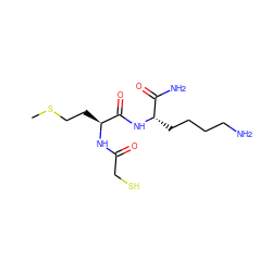 CSCC[C@H](NC(=O)CS)C(=O)N[C@@H](CCCCN)C(N)=O ZINC000048983276