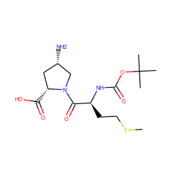 CSCC[C@H](NC(=O)OC(C)(C)C)C(=O)N1C[C@@H](N)C[C@H]1C(=O)O ZINC000028714476