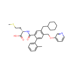 CSCC[C@H](NC(=O)c1cc(CC2CCCCC2)c(COc2cccnc2)cc1-c1ccccc1C)C(=O)O ZINC000027199791