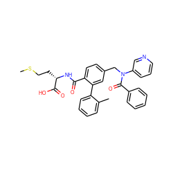 CSCC[C@H](NC(=O)c1ccc(CN(C(=O)c2ccccc2)c2cccnc2)cc1-c1ccccc1C)C(=O)O ZINC000027200483