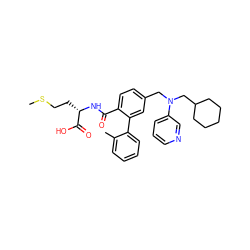 CSCC[C@H](NC(=O)c1ccc(CN(CC2CCCCC2)c2cccnc2)cc1-c1ccccc1C)C(=O)O ZINC000027198562