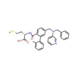 CSCC[C@H](NC(=O)c1ccc(CN(Cc2ccccc2)c2cccnc2)cc1-c1ccccc1C)C(=O)O ZINC000003941679