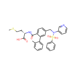 CSCC[C@H](NC(=O)c1ccc(CN(c2cccnc2)S(=O)(=O)c2ccccc2)cc1-c1ccccc1C)C(=O)O ZINC000027199533