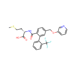 CSCC[C@H](NC(=O)c1ccc(COc2cccnc2)cc1-c1ccccc1C(F)(F)F)C(=O)O ZINC000001545480