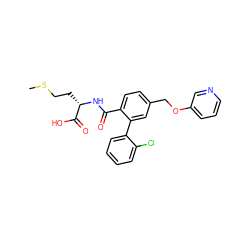 CSCC[C@H](NC(=O)c1ccc(COc2cccnc2)cc1-c1ccccc1Cl)C(=O)O ZINC000027425916