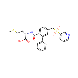 CSCC[C@H](NC(=O)c1ccc(CS(=O)(=O)c2cccnc2)cc1-c1ccccc1)C(=O)O ZINC000013781617