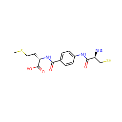 CSCC[C@H](NC(=O)c1ccc(NC(=O)[C@@H](N)CS)cc1)C(=O)O ZINC000013586733