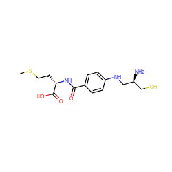 CSCC[C@H](NC(=O)c1ccc(NC[C@@H](N)CS)cc1)C(=O)O ZINC000029547971