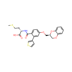 CSCC[C@H](NC(=O)c1ccc(OC[C@@H]2COc3ccccc3O2)cc1-c1ccsc1)C(=O)O ZINC000169352680