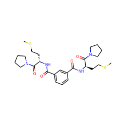 CSCC[C@H](NC(=O)c1cccc(C(=O)N[C@H](CCSC)C(=O)N2CCCC2)c1)C(=O)N1CCCC1 ZINC000027521358