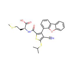 CSCC[C@H](NC(=O)c1sc(SC(C)C)c(C#N)c1-c1cccc2c1oc1ccccc12)C(=O)O ZINC000103301078